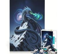 Rompecabezas de 1000 Piezas para Adultos: Dragón en la Cima de una montaña Nevada, decoración de Pared, Actividades Divertidas para el hogar, cumpleaños y Navidad 38x52cm