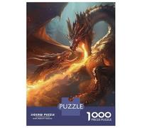Rompecabezas De 1000 Piezas para Adultos Dragon Fire Fantasy Art Print Rompecabezas para Adultos Juegos Relajantes El Montaje De Patrones 70x50cm/1000pcs