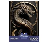 Rompecabezas De 1000 Piezas para Adultos Dragon Golden Art Deco Rompecabezas para Adultos Juego Familiar Difícil Difícil Y Desafiante 52x38cm/1000pcs