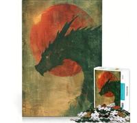 Rompecabezas de 1000 Piezas para Adultos: Dragón Guardián del Sol, decoración de Pared, Juguete Interactivo para Padres e Hijos, cumpleaños 38x52cm
