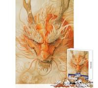 Rompecabezas de 1000 Piezas para Adultos dragón Legendario Naranja decoración del hogar Juguetes Regalos de Amigo Secreto Juego práctico Entrena tu Cerebro y Tus Manos tamaño 38x26cm