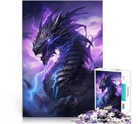 Rompecabezas de 1000 Piezas para Adultos Dragón Peligroso Hecho de Papel，para Mayores de 14 años Obra de Arte Decoraciones hogar。tamaño：38x52cm/14.96x20.47pulgada
