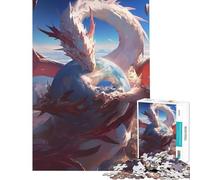 Rompecabezas de 1000 Piezas para Adultos Dragón Que sostiene el Mundo Juguete Educativo para Juegos de desafío Decoración artística para el hogar Regalos artísticos Tamaño 75x50cm