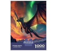 Rompecabezas De 1000 Piezas para Adultos Dragon Soaring at Sunset Rompecabezas para Adultos Juguetes Antiestrés Desafío Difícil para Cumpleaños, Navidad 38x26cm/1000pcs