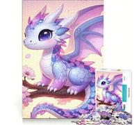 Rompecabezas de 1000 Piezas para Adultos: Dragón y Rama de Cerezo en Flor Juego práctico Que Mejora la Memoria cumpleaños y Navidad 50x75cm