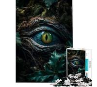 Rompecabezas de 1000 Piezas para Adultos Dragones del Bosque Ojo Esmeralda Divertidas Actividades en casa Juego difícil e Imposible Apto para Mayores de 14 años 38x52cm