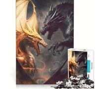 Rompecabezas de 1000 Piezas para Adultos: Dragones en conflicto, Juego Imposible, Ideal para Pasar el Tiempo en casa, Regalos para Amigos y Familiares 38x52cm