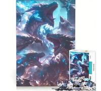 Rompecabezas de 1000 Piezas para Adultos Dragones majestuosos Juego práctico Carrera de Velocidad Manual con Piezas de Formas aleatorias Que encajan Perfectamente 50x75cm