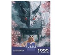 Rompecabezas De 1000 Piezas para Adultos Dragon'S Gaze and Cherry Blossoms Rompecabezas para Adultos Juguetes Antiestrés Corte De Precisión Actividades Divertidas En Casa 70x50cm/1000pcs