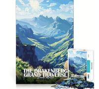 Rompecabezas de 1000 Piezas para Adultos Drakensberg Grand Traverse Sudáfrica Póster Decoración de Bordes limpios Actividad Cerebral Diversión Fácil Tiempo Regalo de cumpleaños para la Mente 50x75cm
