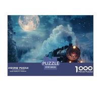 Rompecabezas De 1000 Piezas para Adultos, Dreamtrain, Rompecabezas De Under The Beautiful MoonDivertidos, Rompecabezas De 1000 Piezas para Desafiantes Actividades Familiares, 38x26cm/1000pcs