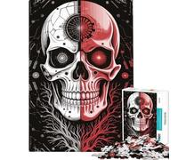Rompecabezas de 1000 Piezas para Adultos Dualidad de Calavera cibernética Diversión en casa Ideal para Pasar el Tiempo en casa Juego de ingenio Apto para Mayores de 14 años (38x26cm)
