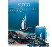 Rompecabezas de 1000 Piezas para Adultos,Dubái,Emiratos Árabes Unidos,Arte de Corte preciso,Desafío Inteligente,Divertido Juego para el Tiempo Libre,Decoración navideña para la Pared (50x75cm)