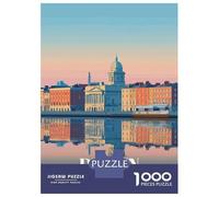 Rompecabezas De 1000 Piezas Para Adultos Dublin Ireland Cityscape Reflection Art Rompecabezas Para Adultos Juguetes Antiestrés Para La Diversión Familiar Regalos De Cumpleaños Y Únicos 70x50cm/1000pcs