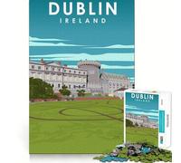 Rompecabezas de 1000 Piezas para Adultos Dublín Irlanda Arte de Viaje Arte de Corte Fino Juego de Habilidad Mental Juego de Tiempo Tranquilo Exhibición de Arte navideño (38x52cm)