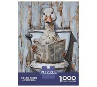 Rompecabezas De 1000 Piezas para Adultos Duck Reading Newspaper on Toilet Rompecabezas para Adultos Análisis Práctico del Juego Y Lógica Interacción Entre Padres E Hijos 70x50cm/1000pcs
