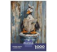 Rompecabezas De 1000 Piezas para Adultos Duck Reading Newspaper on Toilet Rompecabezas para Adultos Juego De Ingenio Decoración Difícil Y Desafiante 70x50cm/1000pcs