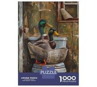 Rompecabezas De 1000 Piezas para Adultos Ducks Reading Newspaper in Bathroom Rompecabezas para Adultos Juguetes Antiestrés Carrera De Velocidad Manual Interacción Entre Padres E Hijos 52x38cm/1000pcs