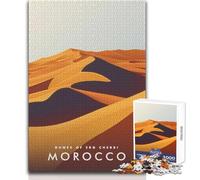 Rompecabezas de 1000 Piezas para Adultos, Dunas de Marruecos, Hermoso diseño, Juego difícil, desafío, Gran Regalo, tamaño 50x75cm