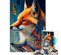 Rompecabezas de 1000 Piezas para Adultos Dúo de Zorros Divertidas Actividades en casa Un Juego de ingenio y una Obra de Arte para Mayores de 14 años 50x75cm