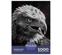 Rompecabezas De 1000 Piezas para Adultos Eagle Portrait in Black and White Rompecabezas Juegos Divertidos Vacaciones En Casa Matar El Tiempo Cumpleaños Y Navidad 70x50cm/1000pcs