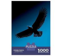 Rompecabezas De 1000 Piezas para Adultos Eagle Silhouette - Soaring Freedom on Blue Rompecabezas para Adultos Juguetes Antiestrés Difícil Difícil Y Desafiante 38x26cm/1000pcs