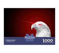 Rompecabezas De 1000 Piezas para Adultos Eagle with Laser Eyes on Red Rompecabezas para Adultos Juegos Relajantes Regalo De Cumpleaños Regalos Y Cumpleaños Únicos 38x26cm/1000pcs