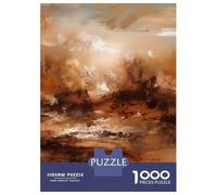 Rompecabezas De 1000 Piezas Para Adultos Earthbound Horizons - Abstract Expressionist Landscape in Warm Brown And Beige Rompecabezas Para Adultos Juegos Familiares Para La Diversión Familiar Regalo De