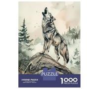 Rompecabezas De 1000 Piezas para Adultos Echoes of The Untamed Wolf Rompecabezas para Adultos Juegos Relajantes Que Mejoran La Memoria Diversión En Casa Actividades, 38x26cm/1000pcs