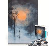 Rompecabezas de 1000 Piezas para Adultos: Ecos en la Niebla, Siluetas Que aparecen en la Naturaleza, Juego Educativo, decoración para el hogar, colección de Artistas, Bellas Artes 38x26cm