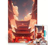 Rompecabezas de 1000 Piezas para Adultos: Edificio de una Calle China, Juego de ingenio, Interesante para Reducir el estrés, Que Mejora el Amor Entre Parejas 50x75cm