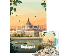 Rompecabezas de 1000 Piezas para Adultos Edificio del Parlamento de Budapest Juguete Intelectual Juego Imposible Aprendizaje Educativo Regalos de Amigo Invisible (Tamaño 38x52cm)