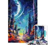 Rompecabezas de 1000 Piezas para Adultos Edificios de Ciudad Abstractos Juegos Familiares para divertirse en Familia Difícil y desafiante (Tamaño 38x52cm)