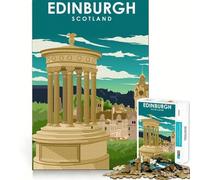 Rompecabezas de 1000 Piezas para Adultos,Edimburgo,Escocia,Viaje,Arte de Borde Premium,Rompecabezas,Regalo,Juego Casual,Actividad de cumpleaños (50x75cm)