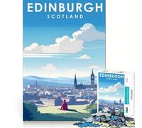 Rompecabezas de 1000 Piezas para Adultos Edimburgo Escocia Viajes Corte Premium Divertido Estimulante Mental Juego Relajante Regalo Navideño Tranquilo (38x52cm)