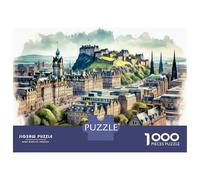Rompecabezas De 1000 Piezas para Adultos Edinburgh Castle Panorama Rompecabezas Práctico Juego Decoración del Hogar Cumpleaños Y Navidad 70x50cm/1000pcs