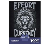 Rompecabezas De 1000 Piezas para Adultos Effort Is Currency of Success, Lion Motivation Rompecabezas para Adultos Juguetes DIY Regalos para Mujeres Regalos para Amigos Y Familiares 38x26cm/1000pcs