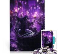 Rompecabezas de 1000 Piezas para Adultos El barquero del inframundo Alivio del estrés con Piezas de Formas aleatorias Que se entrelazan Completamente 75x50cm