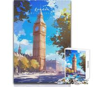 Rompecabezas de 1000 Piezas para Adultos: El Big Ben de Londres Noche de Juegos y diversión Familiar Obra de Arte Divertida y Divertida Tamaño de Regalo: 50x75cm