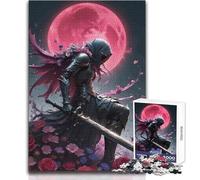 Rompecabezas de 1000 Piezas para Adultos, el Caballero Oscuro bajo la Luna Rosa, Ideal para días de Ocio, Juguete fiable de Corte Ajustado, tamaño 38x26cm
