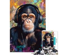 Rompecabezas de 1000 Piezas para Adultos El chimpancé vence a los Juguetes adictivos para Cultivar la Paciencia Juego Educativo de ensamblaje Regalo de cumpleaños (tamaño 75x50cm)