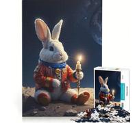 Rompecabezas de 1000 Piezas para Adultos El Conejo está en la Luna Un Juego Relajante Divertido y con Humor 38x26cm