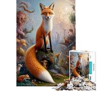 Rompecabezas de 1000 Piezas para Adultos El Cuento de un Zorro fantástico Divertidas Actividades en casa Un Juego de ingenio y una Obra de Arte para Mayores de 14 años 38x26cm