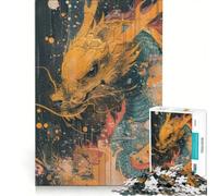 Rompecabezas de 1000 Piezas para Adultos: El Despertar del dragón de Fuego, Juego de ingenio, Interesante para Reducir el estrés, Cada Pieza es única 50x75cm