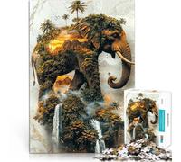 Rompecabezas de 1000 Piezas para Adultos El dominio Sagrado del Elefante Hecho de Papel,para Mayores de 14 años Desafío de Juego de Juguetes educativos Toda la Familia.。