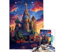Rompecabezas de 1000 Piezas para Adultos El esplendor de San Basilio un Juego desafiante Ideal para Toda la Familia para aliviar el estrés y como Regalo (tamaño 75x50cm)