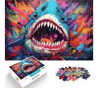 Rompecabezas de 1000 piezas para adultos, el feroz megalodon educativo de 10.3 x 14.9 pulgadas, lista de deseos de Navidad con Papá Noel