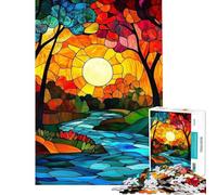Rompecabezas de 1000 Piezas para Adultos El Flujo del Otoño Rompecabezas para Adolescentes Juegos Divertidos Diseño único Regalos de cumpleaños y Navidad (Tamaño 38x52cm)
