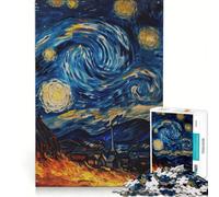 Rompecabezas de 1000 Piezas para Adultos El Fuego de Van Gogh Juguete Educativo interacción Entre Padres e Hijos cumpleaños y Navidad 38x52cm