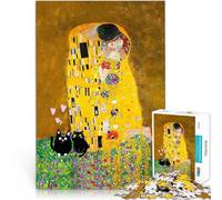 Rompecabezas de 1000 Piezas para Adultos El Gato del Beso Juguete Educativo de Aprendizaje Interacción Entre Padres e Hijos 38x26cm